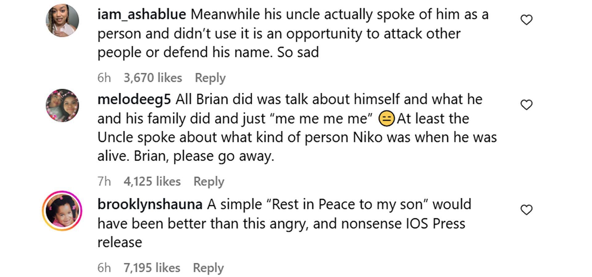 Comments reacting to the news (Image via Instagram/ @)